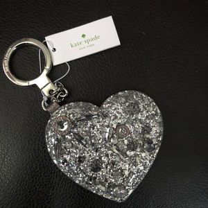 Kate Spade bling heart purse charm NWT